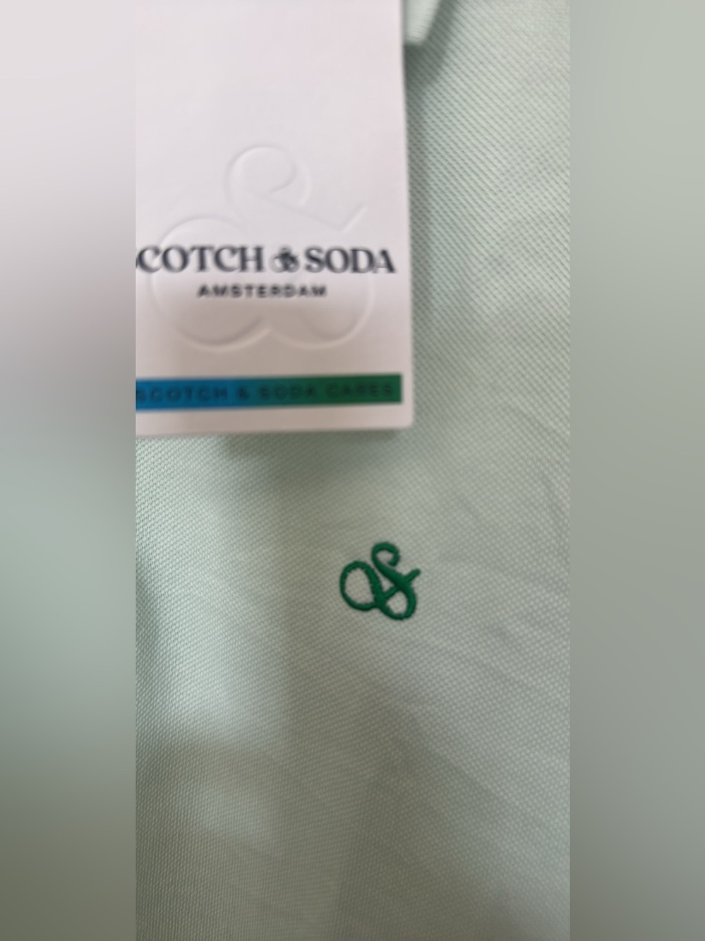Scotch & Soda Pale Mint Green Polo Shirt NEW - Picture 6 of 7